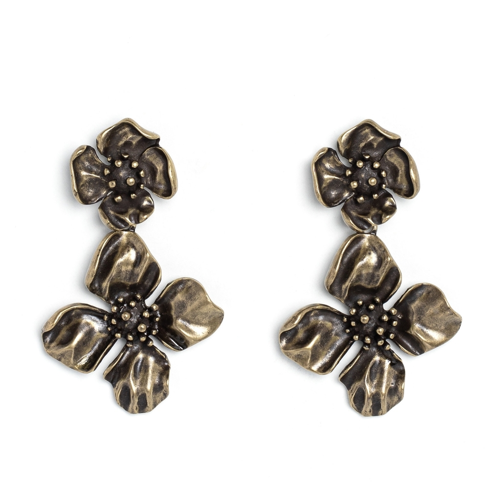 Gilded Grace Brass Earrings POSTS